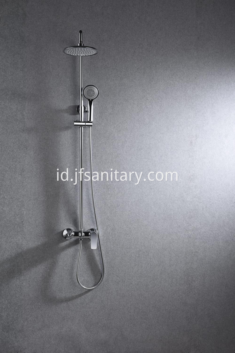 chrome shower head with handheld